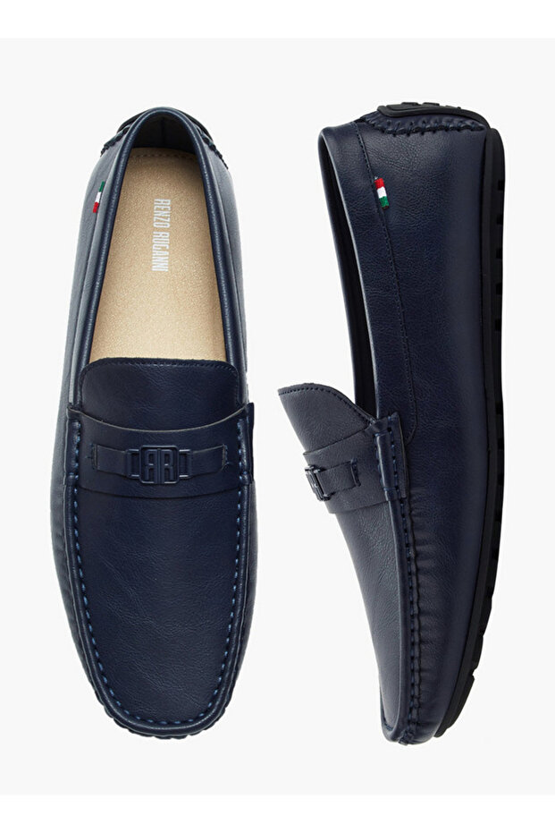 Men Logo Accent Slip-On Loafers