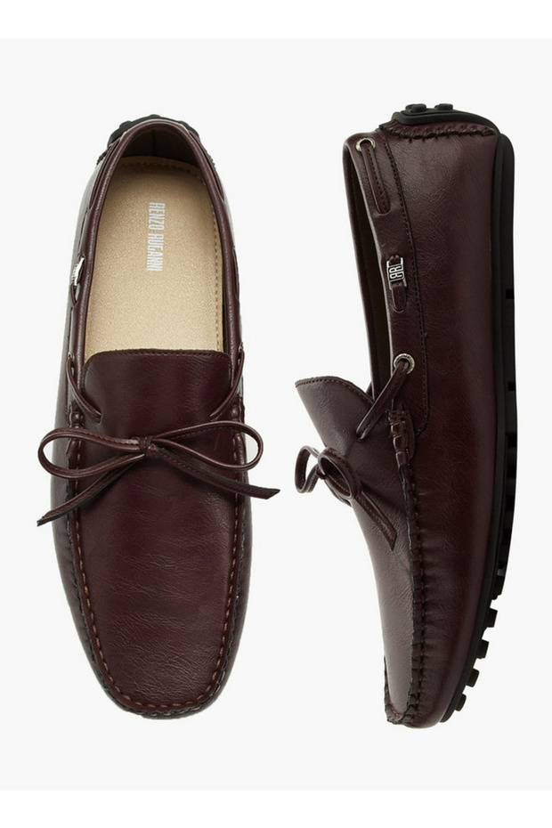 Men Bow Trim Slip-On Loafers