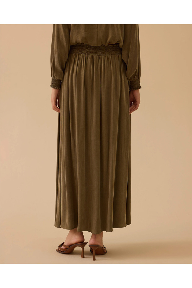 Elastik Bel Cepli Etek - 2