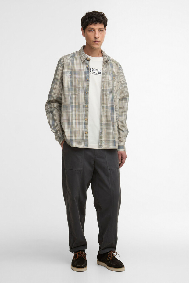 Maxwell Checked Patch Relaxed Gömlek OL37 Grey Olive - 3