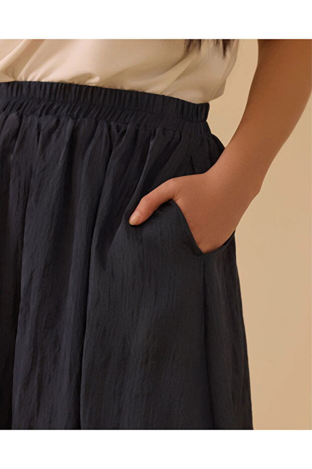 Elastik Bel Uzun Etek - 4