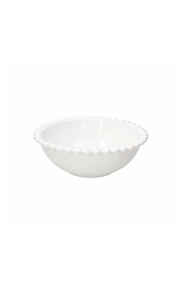 Ornament Pearl Porcelain Bowl 25.5cm – Elegant Durable Serving Bowl with Pearl Decoration
