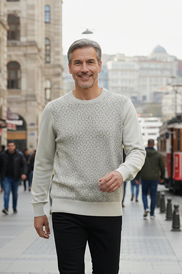 سترة رجالية برقبة دائرية - 3