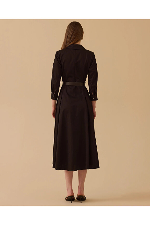 Kemerli Kruvaze Elbise - 5