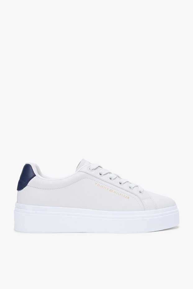 حذاء رياضي نسائي من Th Chic Cupsole بنعل سميك باللون البيج