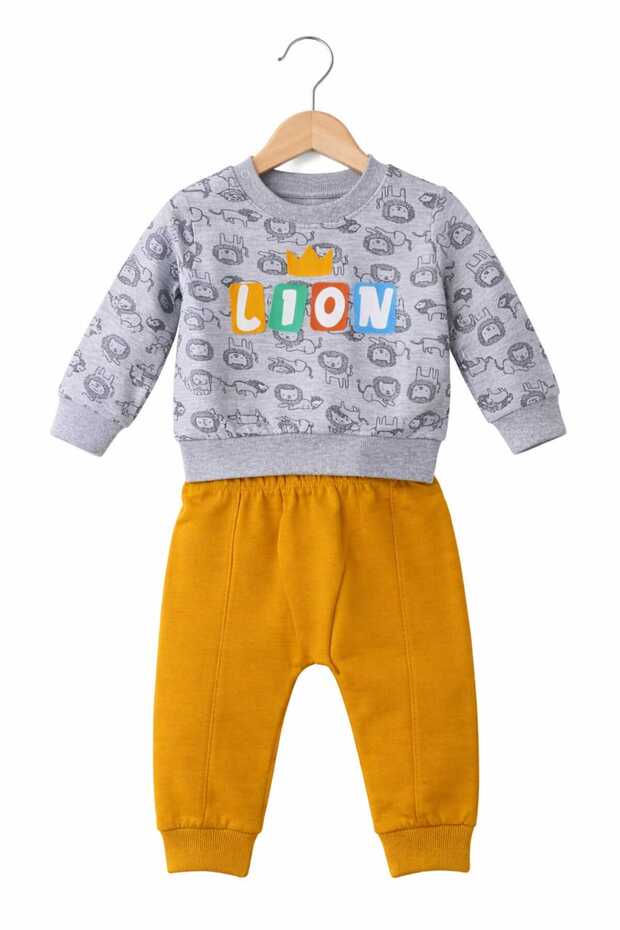 Printed Embroidered Cotton 2-Piece Baby Kids Tracksuit Set