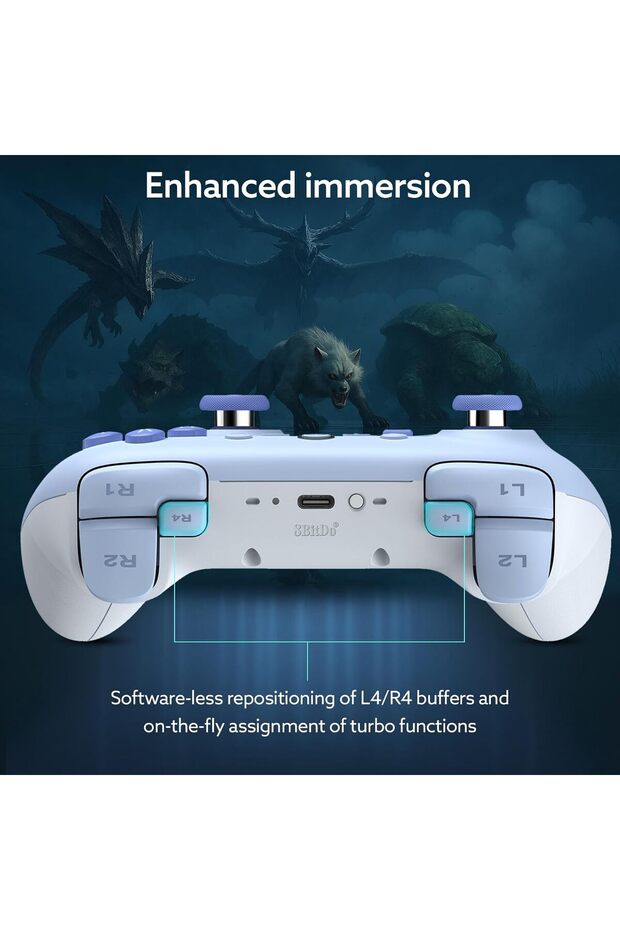 وحدة تحكم بلوتوث 8Bitdo Ultimate 2C لأجهزة Switch/Switch 2 - وحدة تحكم ألعاب لاسلكية مزودة بتقنية Hall E - 5