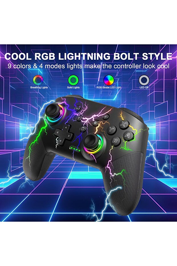 Begally Switch Controller Wireless for Switch/Lite/OLED Wireless Gamepad for PC/iOS/Android with RGB - 2