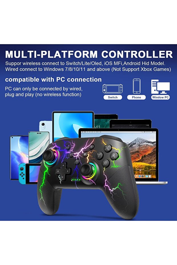 Begally Switch Controller Wireless for Switch/Lite/OLED Wireless Gamepad for PC/iOS/Android with RGB - 7