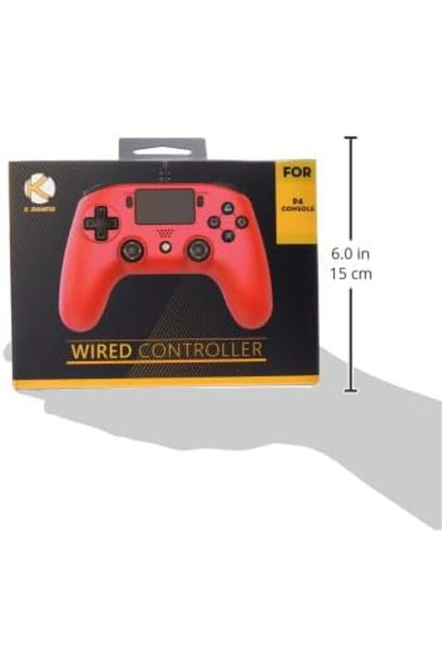 وحدة تحكم بلاي ستيشن 4 بأسلاك من K Gaming، لون أحمر - 4