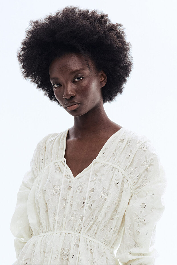 Dantel Mini Elbise - 2