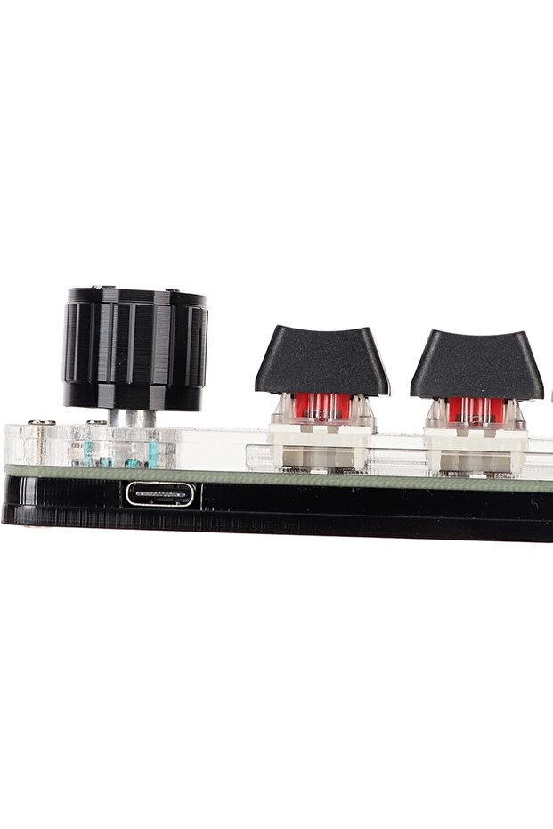 لوحة مفاتيح ماكرو قابلة للبرمجة، لوحة مفاتيح ماكرو ميكانيكية للألعاب مع مقابض قابلة للتخصيص، مفتاح أحمر، واحدة - 7