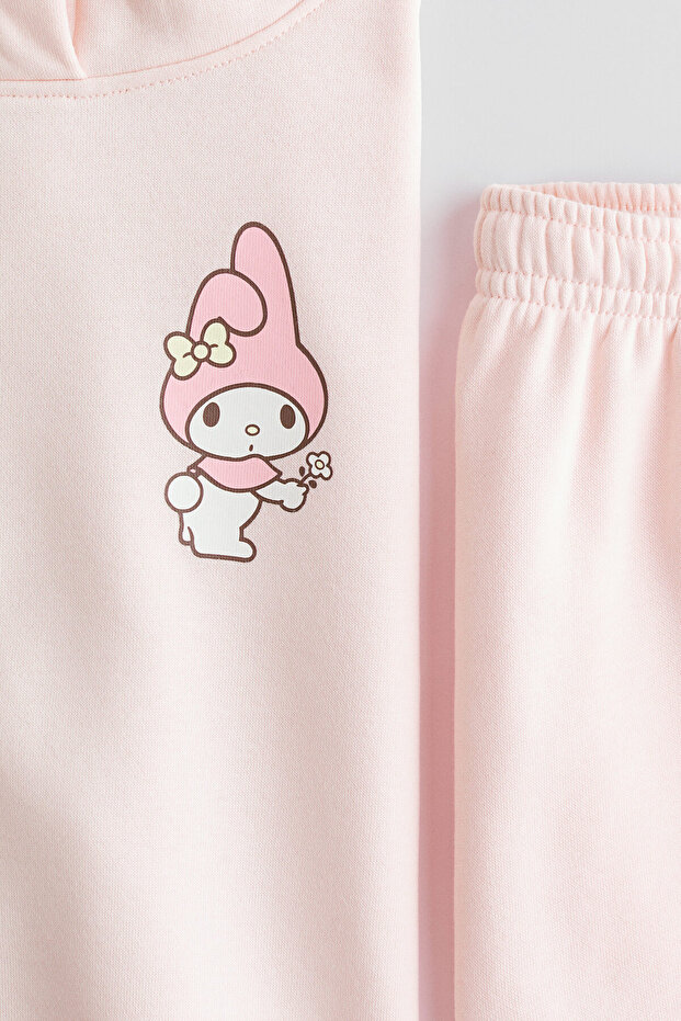 2 Parçalı Baskılı Sweatshirt Set - 2