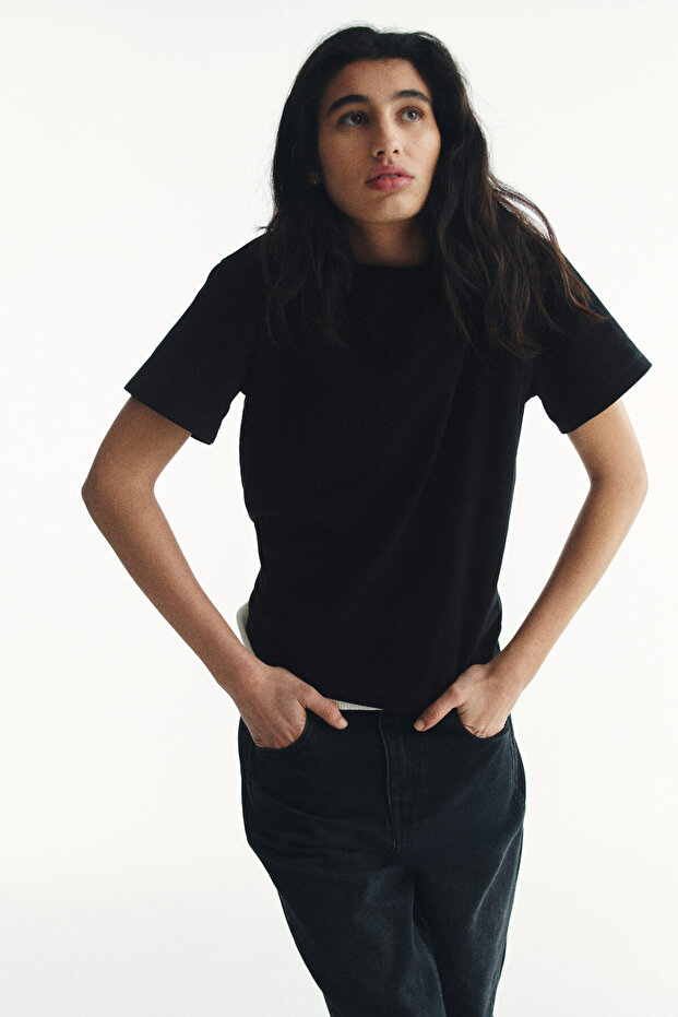 Pamuklu Oversize Tişört - 3