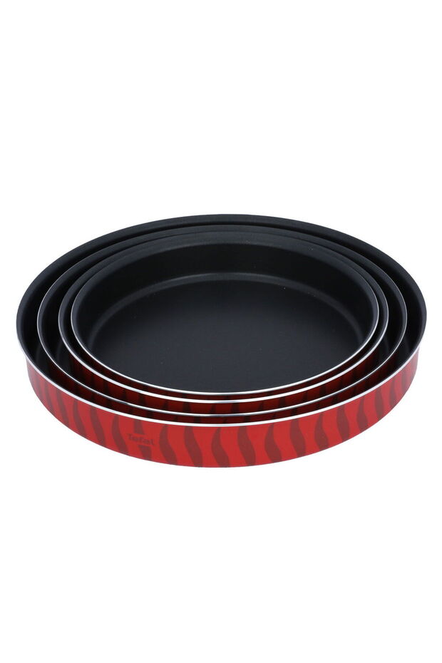 طقم صواني تيفال، 4 قطع - أحمر - 1