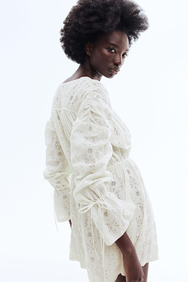 Dantel Mini Elbise - 1