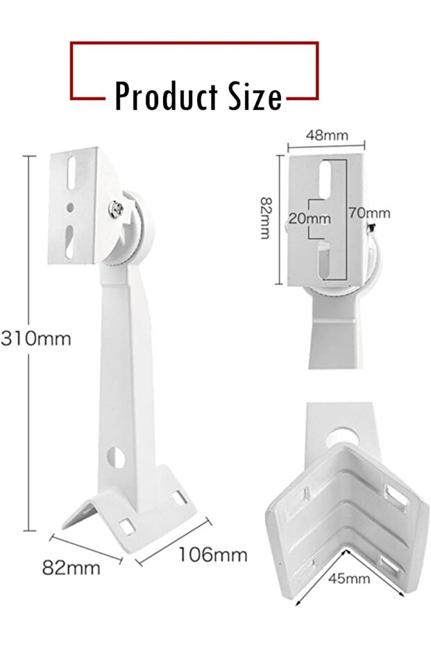 حامل تثبيت زاوية عمود كاميرا المراقبة، حامل تثبيت زاوية حائط عالمي من أزوني S - 3
