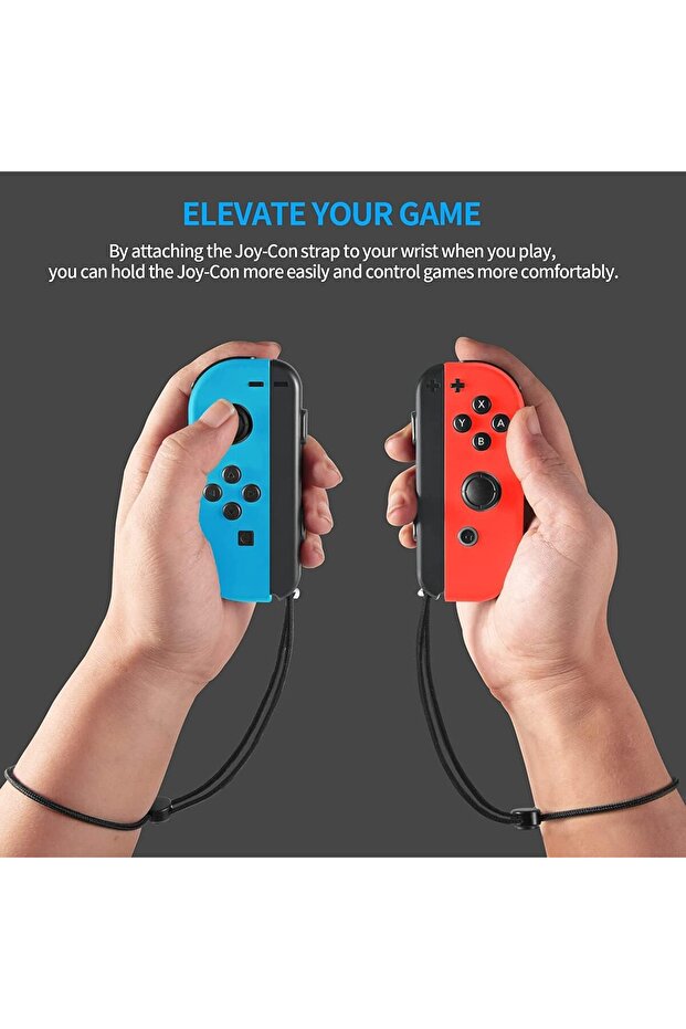 حزام معصم عصا التحكم (عبوة من قطعتين) - ملحقات بديلة قابلة للتعديل - وحدة تحكم Joy-Con سويتش - أسود - 3