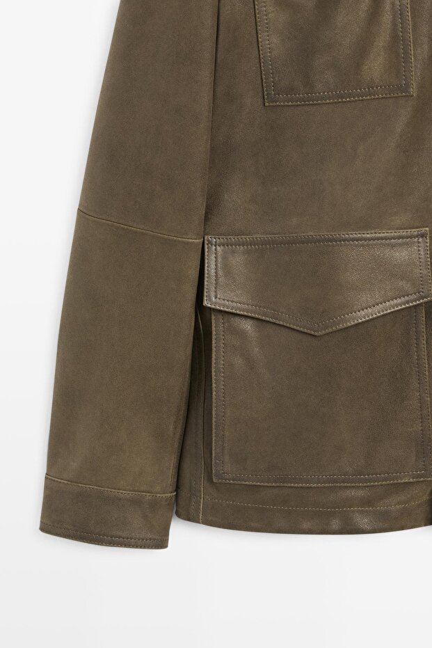 Distressed deri ceket - 7