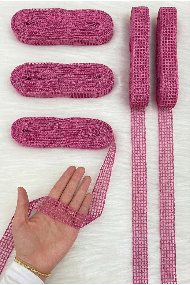 Fuchsia Net Ribbon 2.5cm 10m, Bride, Groom, Bundle, Dowry, Engagement, Promise, Wedding, Gift, Party, Decoration