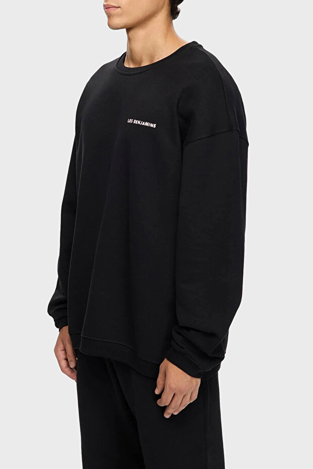 Back Printed Cotton Relaxed Fit Crew Neck Sweat Men's Sweat Lb25Fwturmusw