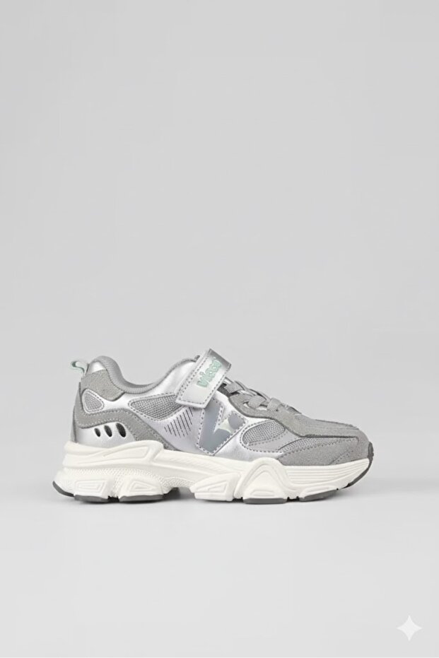 Wild Phlon Light Sole Velcro Children's Sports Shoes Gray