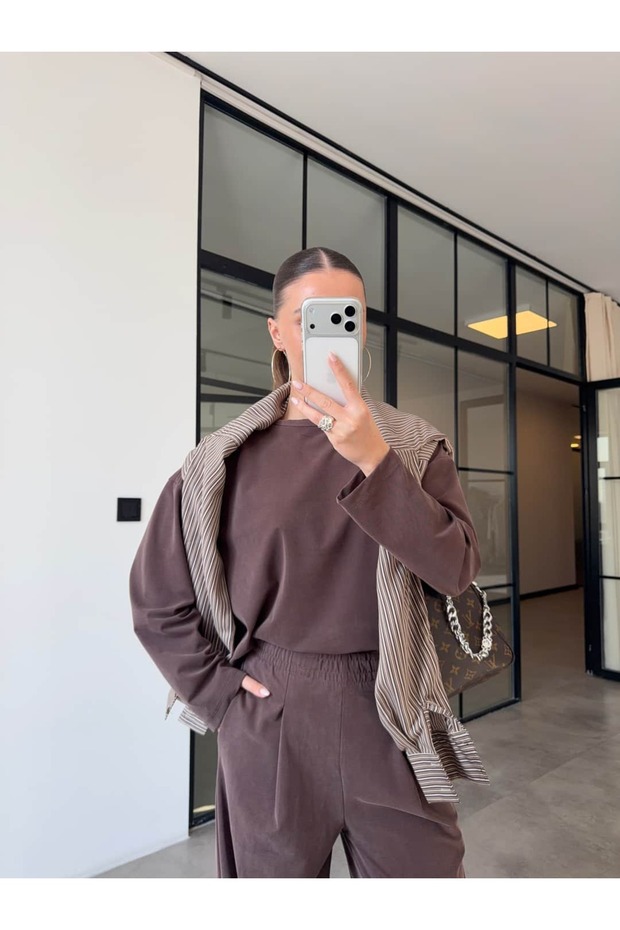 طقم مودال أساسي بني - 1