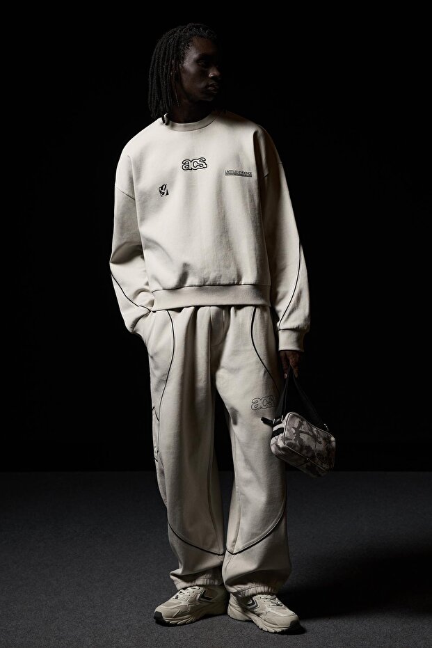 Boxy nakışlı sweatshirt - 2