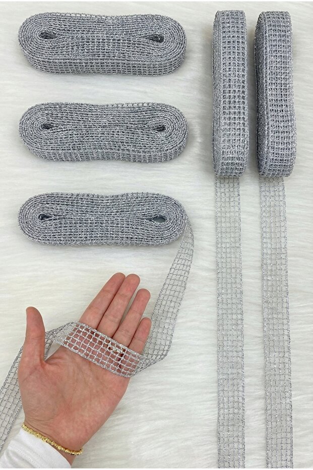 Silver Mesh Ribbon 2.5cm 10m, Bride, Groom, Bundle, Dowry, Engagement, Promise, Wedding, Gift, Party, Decoration