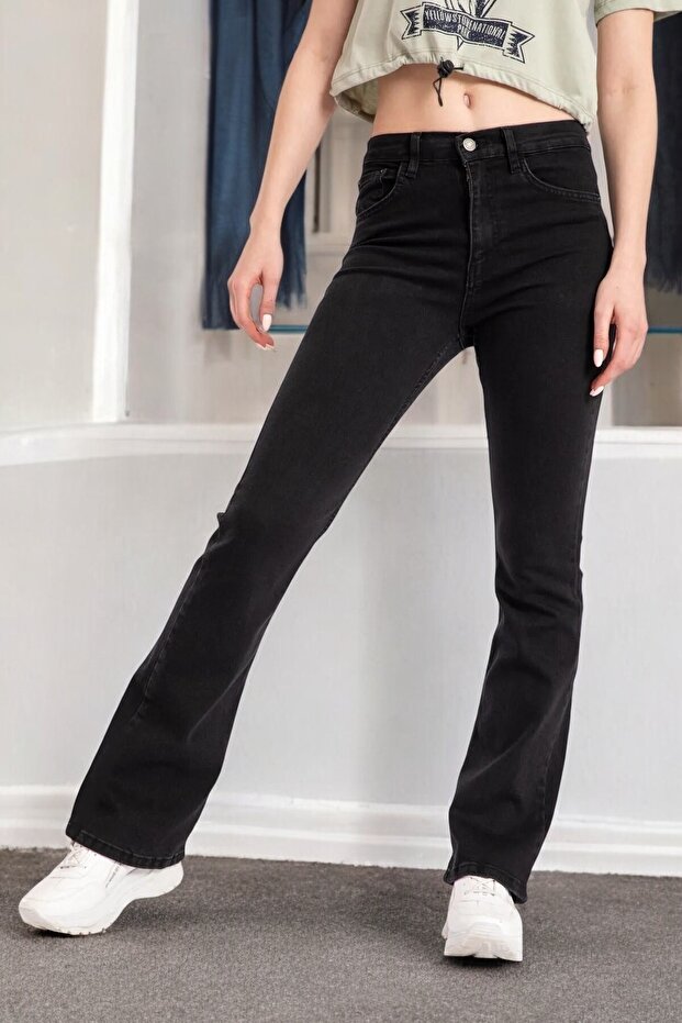 Black Spanish Style Stretchy Denim Jeans for Guest Children