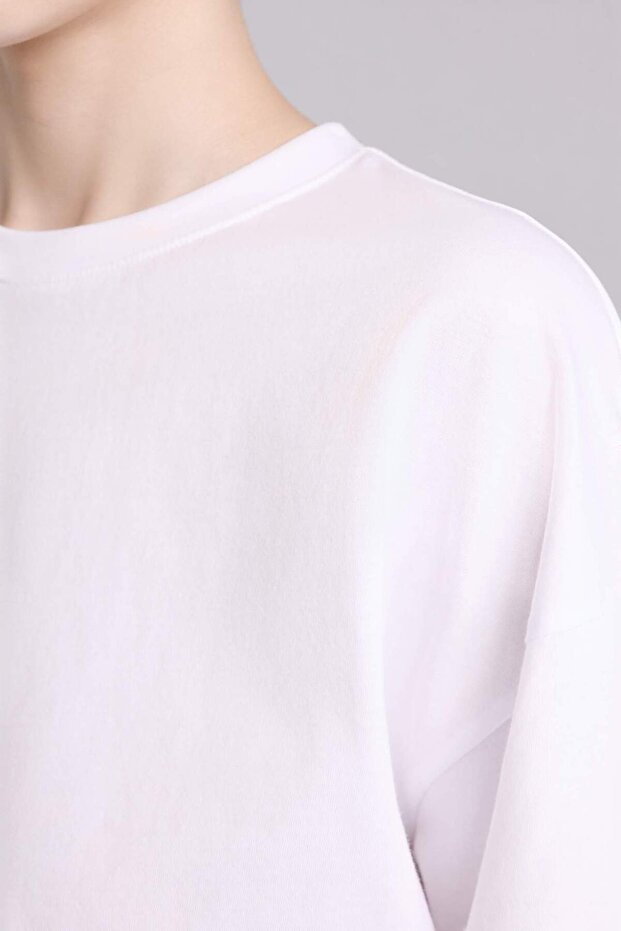 Oversıze Basıc Penye Tişört C0099AX26SM - 4