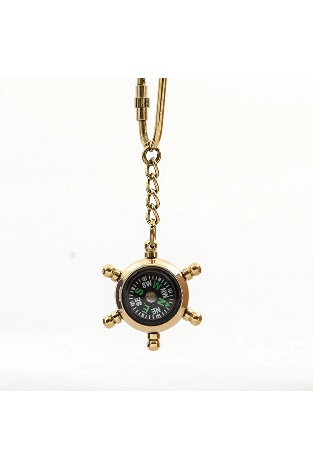 Brass Compass Keychain 3300c