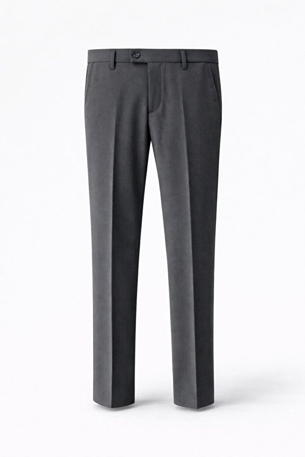 Basic Slim Fit Lycra Fabric Trousers