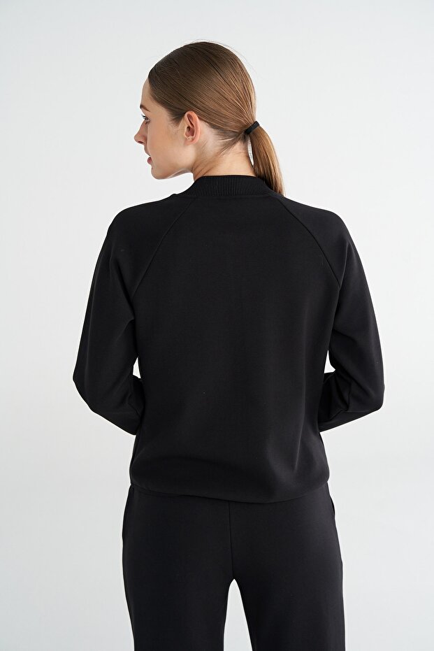 Tech Zıp Siyah Kadın Sweatshirt 922437-2001 - 5