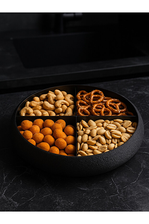 3D 4-Compartment Snack Bowl – Divided Serving Plate, Snack Bowl, Presentation Dish