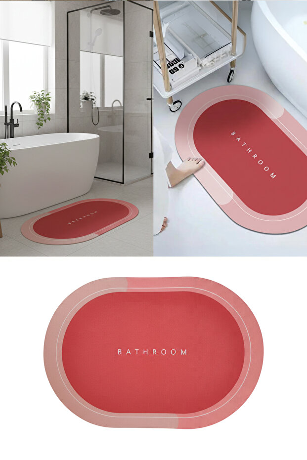 Magic Water Absorbing Bath Mat with Non-Slip Base, Foot Drying Mat 40X60 cm Gray