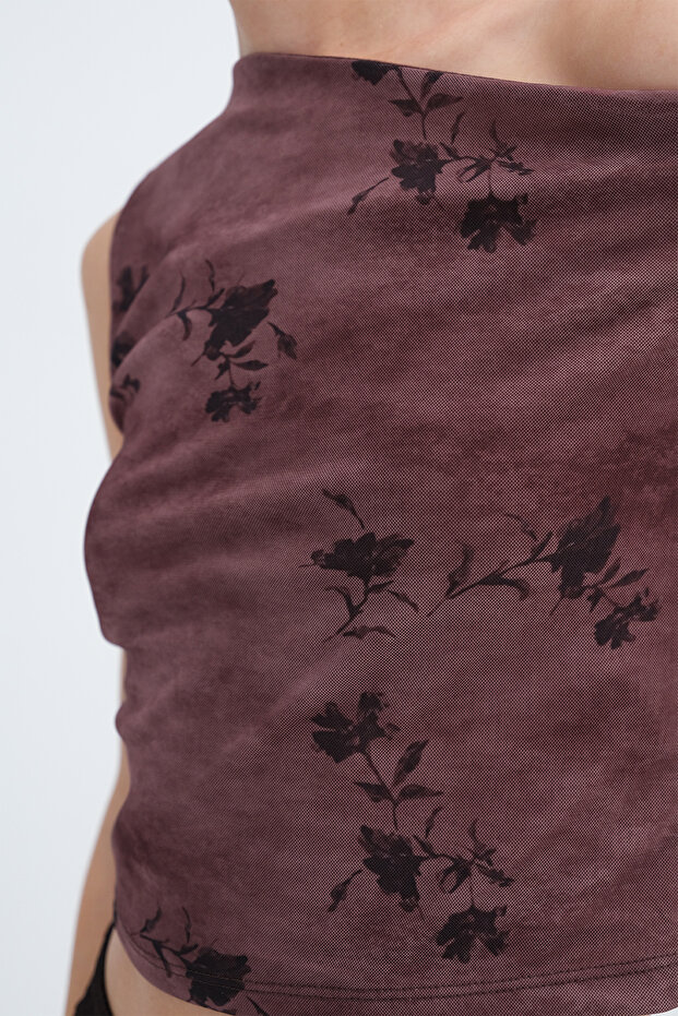 Patterned Crop Blouse A18131 - 3