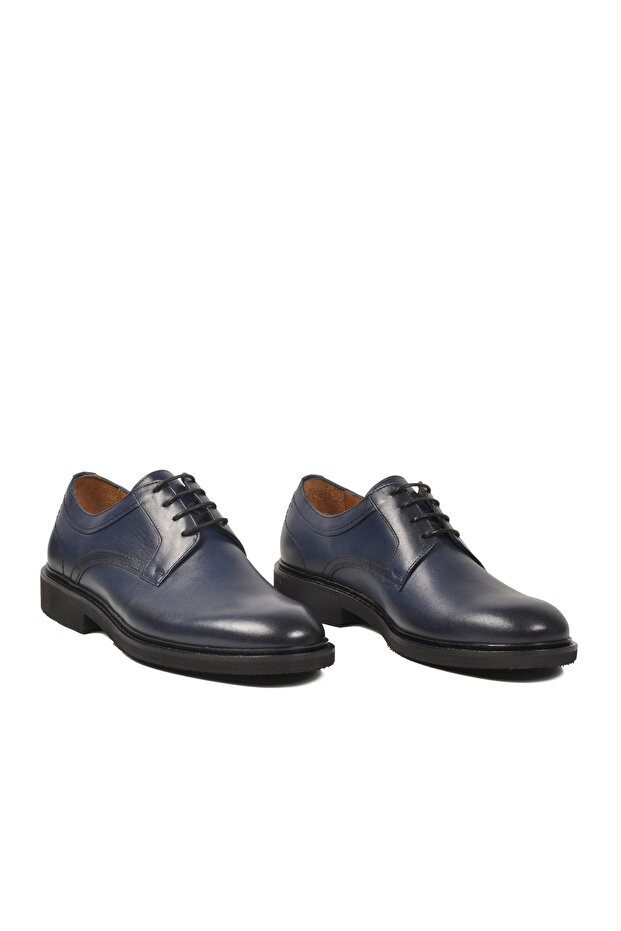 3520 Genuine Leather Navy Blue Men's Casual Shoes