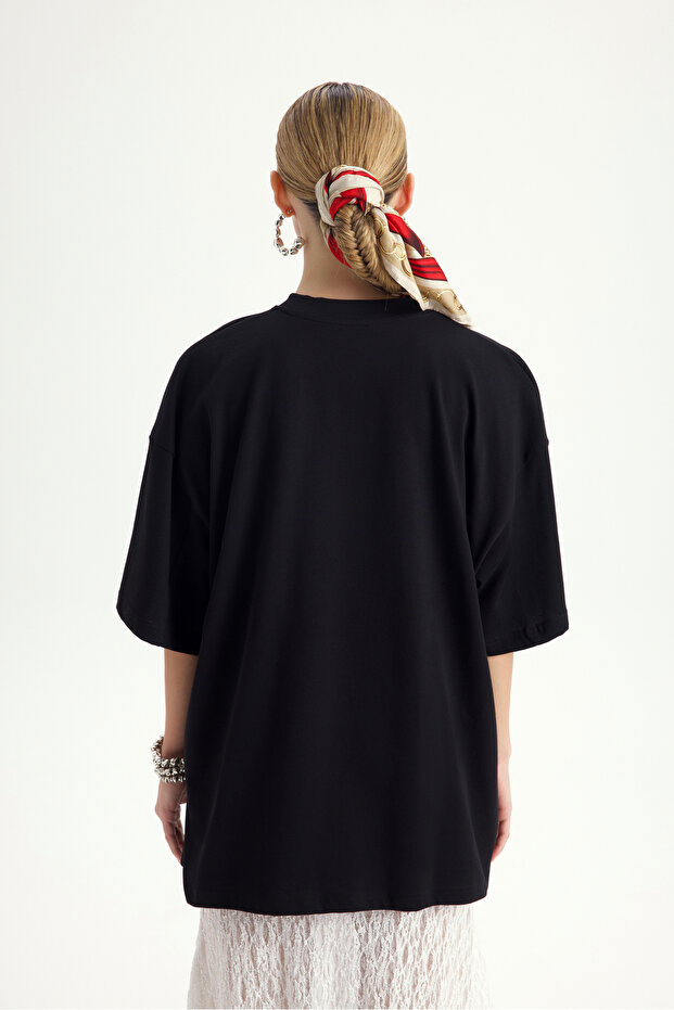 Theory Oversize Siyah T-Shirt - 5