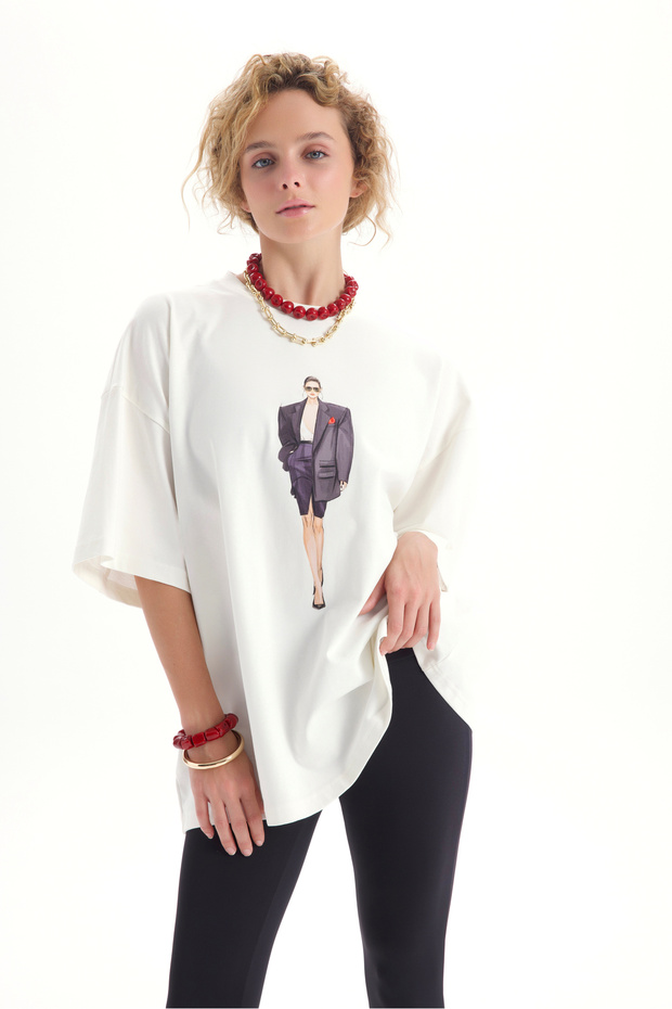 Adrien Oversize White T-Shirt