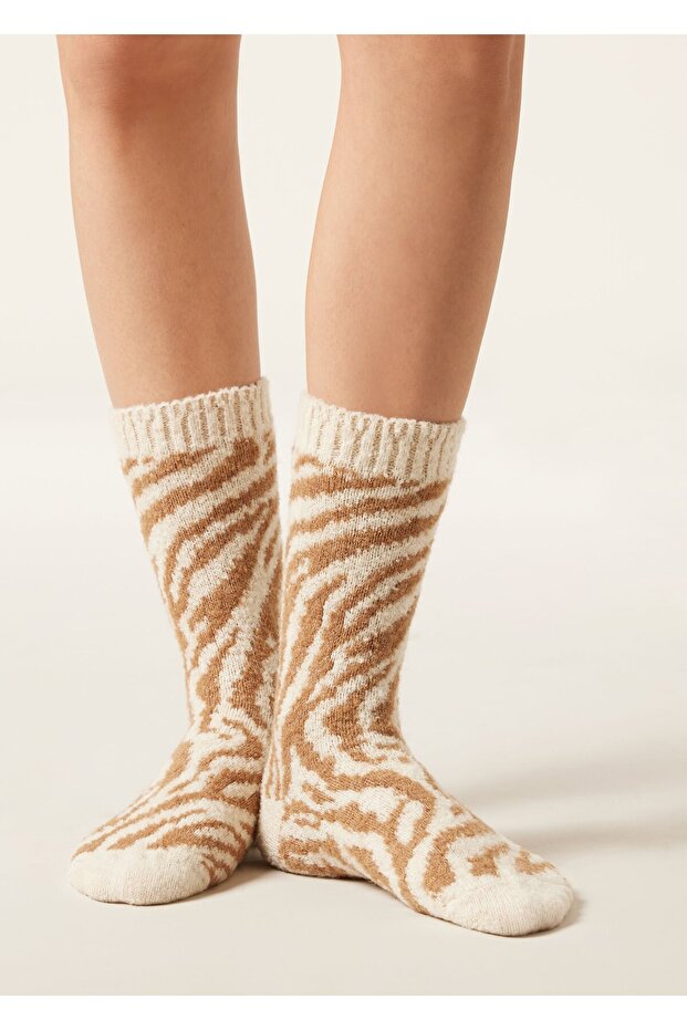 جوارب من القطيفة بنمط الحمار الوحشي - 1