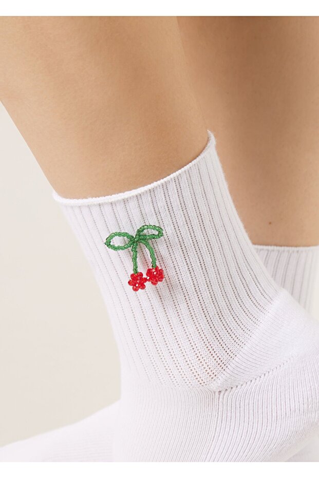 Cherry Appliqué Socks - 2