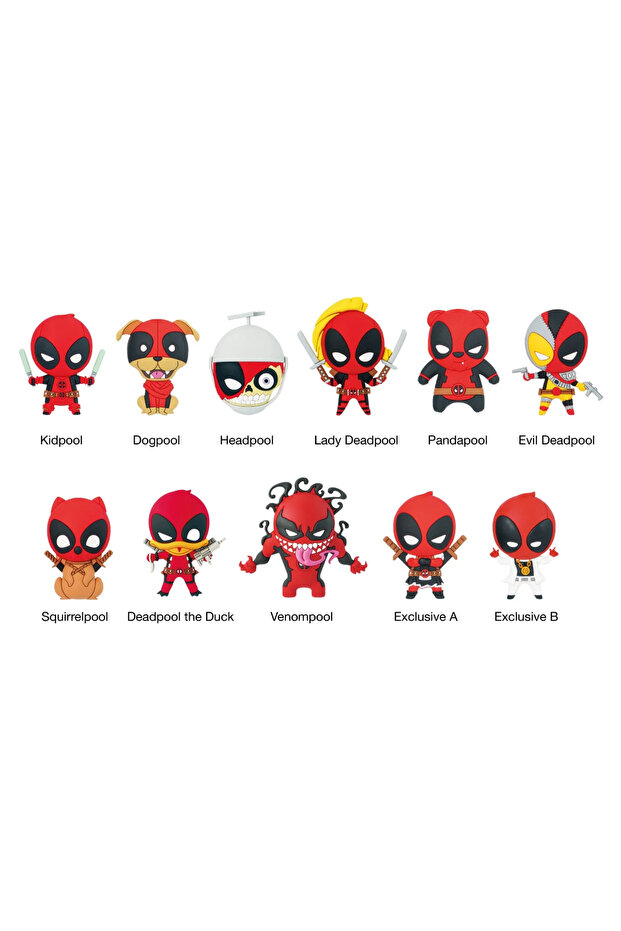 Marvel Deadpool (Blind Bag/Random) 3D Foam Bag Clips - 2