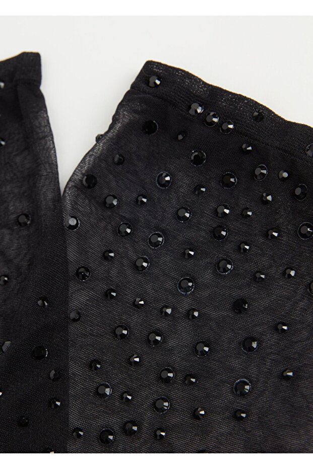 جوارب قصيرة رقيقة مزينة بالأحجار - 4