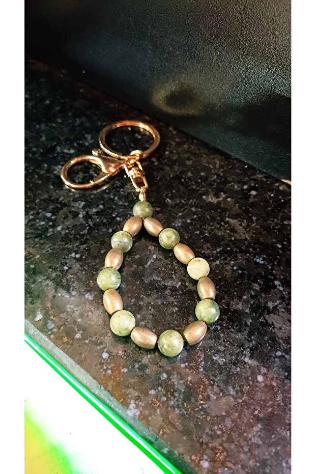 Natural Stone Keychain Hematite Jade Keychain, Women's Day, Gift Option