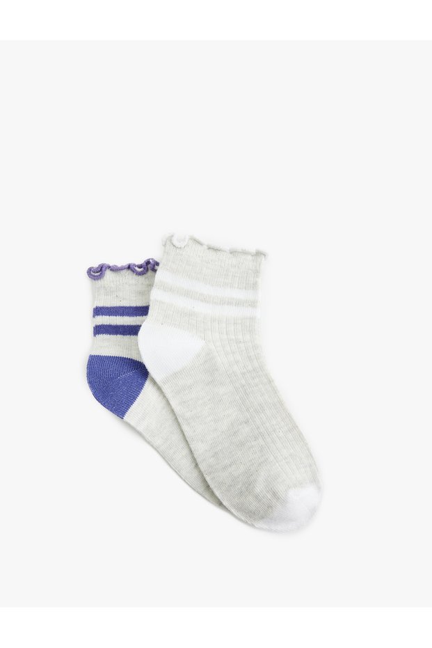 Striped Cotton Blend 2-Piece Sock Set