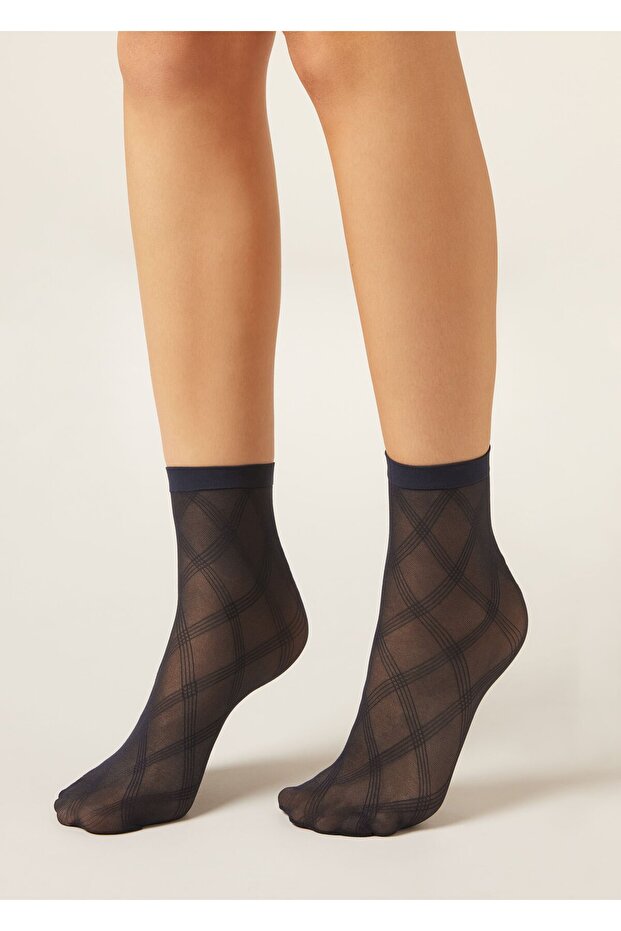 Eco Baklava Patterned Mesh Socks