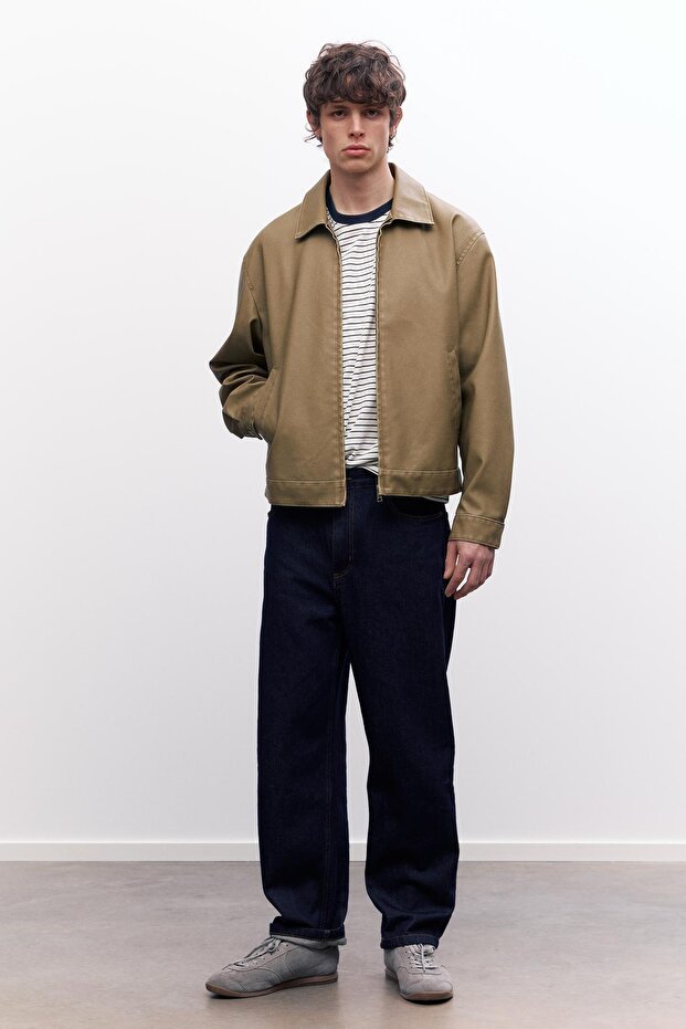 Yıkanmış suni deri ceket - 3