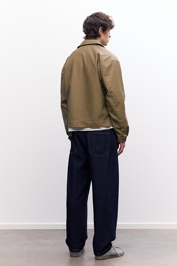 Yıkanmış suni deri ceket - 6