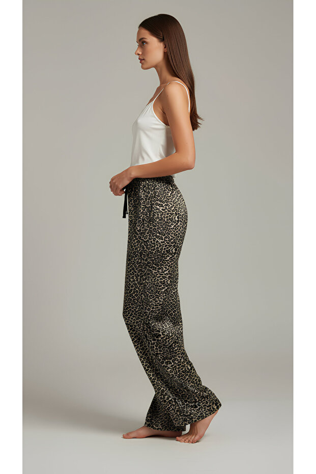 Leopard Patterned Pajama Bottoms - 2